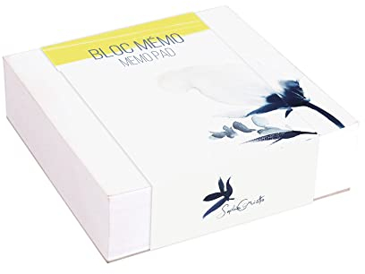 Clairefontaine 115941C - Inkebana, Memo Block, Zettelbox 250 Blatt blanko, abtrennbar, bedruckt, 90g, 9,8x9,8 cm, ideal für Schnellnotizen, 1 Stück