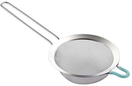 SUNWUKIN 304 Stainless Steel 5.51 inch Fine Mesh Strainers for Kitchen, Colander-Skimmer with Handle, Sieve Sifters for Food, Tea, Rice, Oil, Noodles, Fruits, Vegetable 5.5 inch