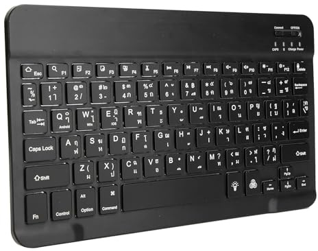 10in Multi-Device Wireless Keyboard for, IOS, TV or, Compact Space Saving Design, PC/Mac/Laptop/Smartphone/Tablet (Thai)