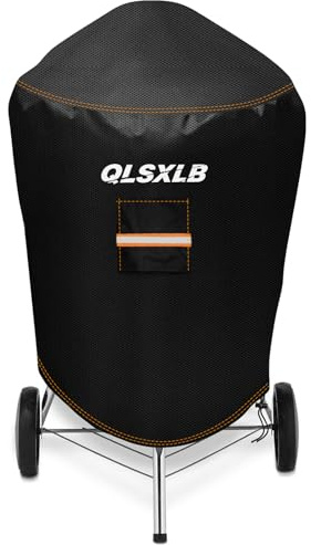 QLSXLB Grillskydd för utomhusbruk, robust 600D Oxford-tyg vattentätt skyddsöverdrag Φ77 x 90 cm, BBQ Grillöverdrag med luftventil vindtät mot regn damm sol snö svart
