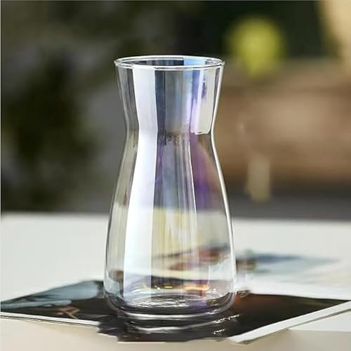 Hroevc 8 inch Clear Glass Vase for Centerpieces, Flower Vases for Bouquet for Wedding & Home Decor(Laser)