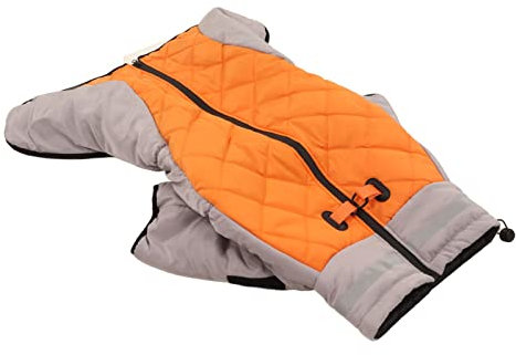 Hunde-Wintermantel, Warmer Hunde-Wintermantel kalt, Winddicht, reflektierende Rollkragenweste mit Plüschausschnitt für kleine, mittelgroße, extra große Hunde (2XL)