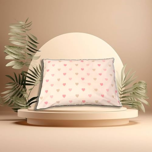 Natura – Cuscino per erbe aromatiche per bambini 50 x 34 cm con imbottitura 3D in fibra di silicone anallergica poliestere & 9 erbe | rivestimento 100% cotone | cuori piccoli | per un sonno sano |