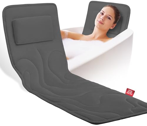 Cuscino da bagno per vasca da bagno, extra spesso, in rete d'aria 4D e ad asciugatura rapida, per testa, collo e beck, con ventose antiscivolo, adatto a tutte le vasche, accessori da bagno di lusso