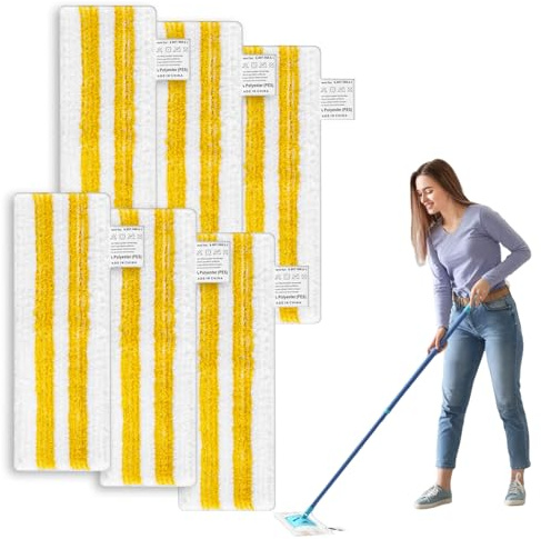 6 Stück Dampfreiniger Zubehör Bodentücher für Kärcher Dampfreiniger EasyFix SC1, SC2, SC3, SC4, SC5, Ersatz Mikrofaser Dampfbesen Tuch, Geeignet für die Reinigung Verschiedener Arten von Böden