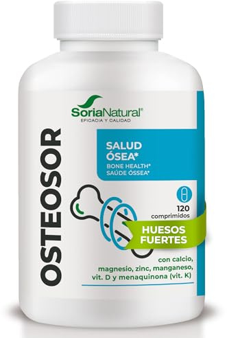 Osteosor Soria Natural - Integratore di calcio con magnesio, vitamina D3 e K2 per la salute delle ossa - Formula completa con minerali e vitamine per ossa forti e densità ossea - 120 compresse