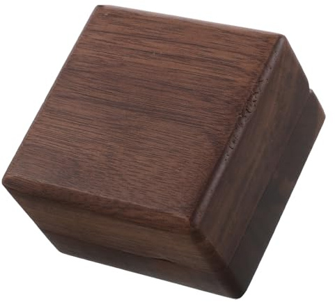 Yardwe Caja para Gemelos Cuadrada de Madera de Nogal Oscuro Forro Acolchado Estuche Organizador Portátil para Clips de Corbata y Joyas de Viaje Diseño Minimalista para Oficina y Uso