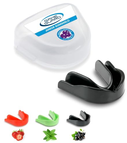 GAME GUARD protector bucal para hervir y morder/protector de encías - protector bucal moldeable/protectores de encías - júnior/niños/jóvenes - Aprobado por CE, deportes escolares, rugby, baloncesto