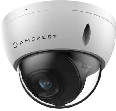 Amcrest UltraHD 4K (8MP) Outdoor Security PoE IP Camera, 3840x2160, 98ft NightVision, 2.8mm Lens, IP67 Weatherproof, IK10 Vandal Resistant Dome, MicroSD Recording, White (IP8M-2493EW-AI-V3)