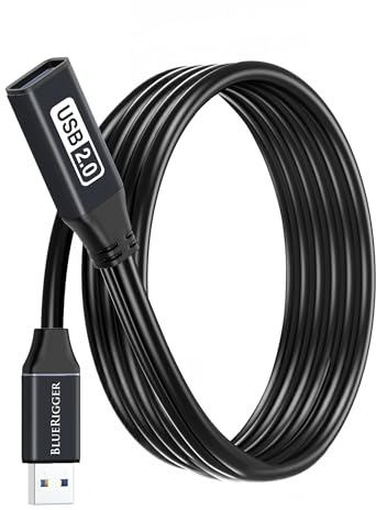 BlueRigger 2.0 Active USB Extension Cable 15FT (USB Extender Cord, 480 Mbps, Male to Female) Long USB Extension Cord for Webcam, VR Headset, Printer, Hard Drive, Keyboard, Mouse