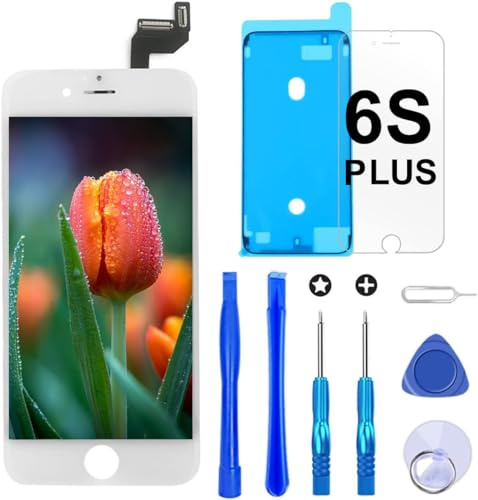 Brinonac Pantalla para iPhone 6s Plus, 5.5 Táctil LCD de Repuesto Ensamblaje de Marco Digitalizador con Herramienta de reparación y Protector de Pantalla (Blanco)