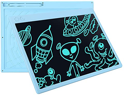 Tavoletta da scrittura LCD da 16 pollici Scrittura colorata Lavagna elettronica Scrittura a mano Tavolo da disegno Lavagna memo per bambini Ufficio scolastico domestico per adulti(Blu)