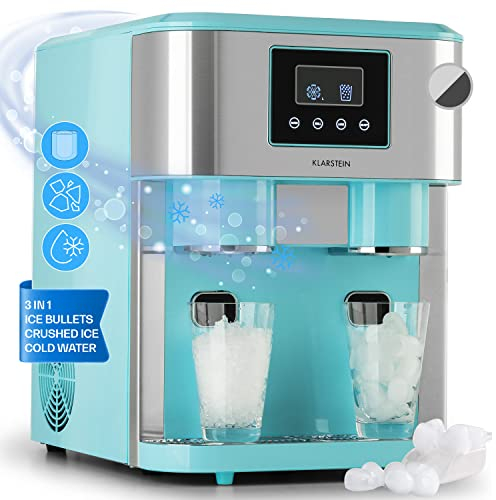 Klarstein 1.8L Small Ice Maker Machine, Counter Top Ice Machine For Home and Kitchen, Fast Operation, 15 kg of Crushed and Bullet Ice, Touch Controls, Easy To Clean Countertop Ice Cube Maker Machine