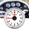 EBTOOLS pour horloge marine 2in horloge compteur jauge universel 0-12 horomètre horloge tableau de bord jauges affichage rétro-éclairage rouge 12 V / 24 V pour voiture bateau Yacht Marine(Cadran blan