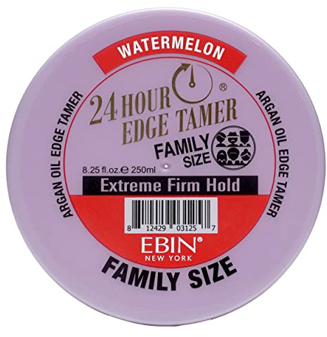 EBIN NEW YORK 24 Hour Edge Tamer Refresh – Extreme Firm Hold, 8.25 Oz, Watermelon – No Flaking, No White Residue, Shine and Smooth with Argan Oil & Castor Oil