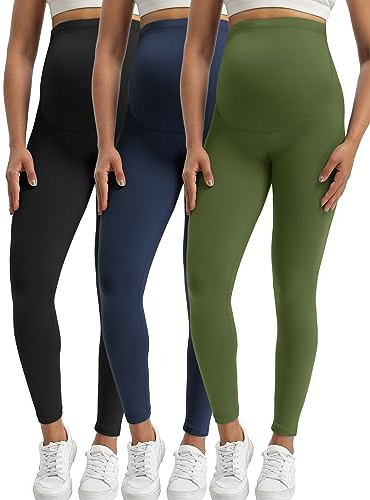 Buttergene Women's Maternity Leggings Over the Belly Pregnancy Active Wear Workout Yoga Tights Pants