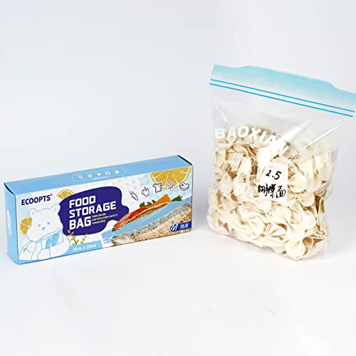 35×Zip Sandwich Size Freezer Bags | Ultra Strong Food Storage Bags with Double Zip | Airtight, Leakproof, BPA Free Plastic Food Bags (18 * 20 cm)