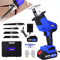 Scie Sabre sur Batterie Professional Scie Alternative 21V Scie Egoîne Electrique Scie Sabre Sans Fil Sans Balais Portable avec 4 Lames de Scie pour Métal PVC Bois Os(Deux Batteries & Chargeur)