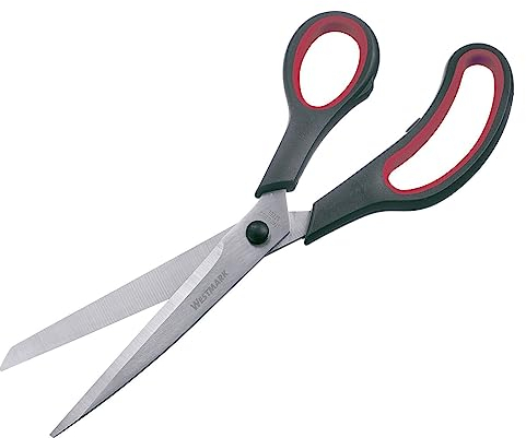 Westmark Papierschere 25 cm – Haushaltsschere ideal für das schneiden von Kunststoff, Papier, Pappe und mehr – rostfreier Edelstahl, schwarz, rot