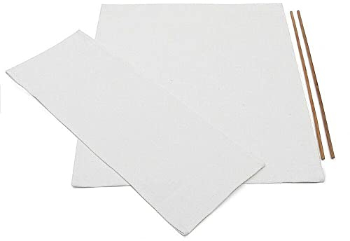 FUBESK 1 set di copertura di ricambio in tela, per sedia da regista, stile casual, con seduta e schienale in tela, con bastone in legno, per sedia da direttore domestico, colore: bianco