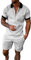 rtdgcv Koffer Reisetasche Schnell trocknende 3D-Kurzarm-Anzugshorts für Herren Strand Tropical HawaiianSS Body Sportshorts Anzug Sportanzug Joggen Herren Set (White, L)