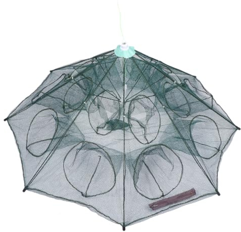 BESPORTBLE Folding Fish Trap - Umbrella Folding Fishing Net, Fishing Bait Trap, Portable Umbrella Fish Trap, Fishing Crab Cage