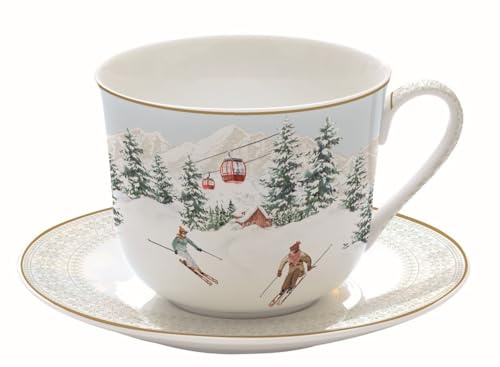 EasyLife CHAL1454 – Chalet Jumbokopp Kaffekoppar m. Porslin, -400 ml-
