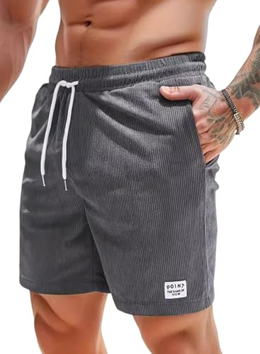Vardagliga sommarshorts för män mode lounge klassiska sportshorts mjuka slim fit manchesterbomullsshorts med fickor