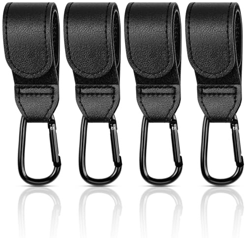 NISENTIA Kinderwagen Haken, 4 Stück Kinderwagen Taschen Halterung, Kinderwagen Haken für Taschen,Universelles Laufradhalter Kinderwagen Zubehör Anhänger