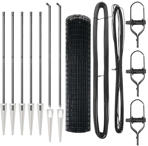 vidaXL Cerca Euro con 7 Postes en Punta 1.2 x 10m de Acero galvanizado Gris | Valla de privacidad Exterior Resistente a los UV y Duradera, Ideal para delimitar Jardines o sostener Paneles de Malla y