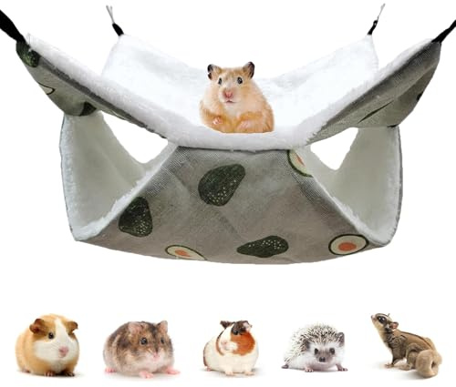 JOZMMZEOOA Aguacate Cobaya Cosido a Mano 34x34 CM Casa Cobaya Ajustable Libremente para Descansar Jugar y Echarse una Siesta Jaula Hamster Grande Diseño Antideslizante para Conejos Hámsteres Cobayas