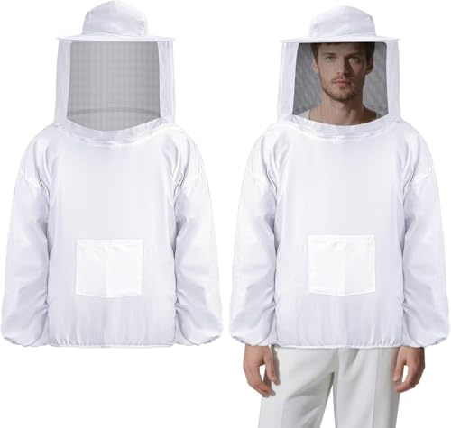 GIONAR 2 pezzi tuta da apicoltore per Halloween, costume da apicoltore con velo per cosplay, abbigliamento da apicoltore per donne e uomini Halloween