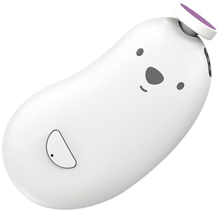 BTOSEP Elektrisk babynagelfil. Effektiv och praktisk uppladdningsbar USB-design med 6 sliphuvuden för säker babynagelvård (vit)