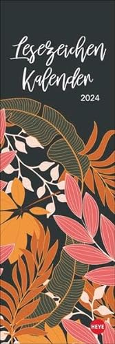 Floral Art Lesezeichen & Kalender 2024. Bunte Blumen-Kunstwerke machen diesen kleinen Kalender zum Hingucker! Tolles kleines Geschenk für Bücherfreunde, Format 6 x 18 cm.