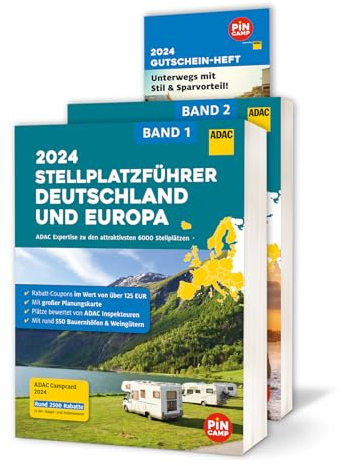 ADAC Stellplatzführer 2024 Deutschland und Europa: Über 6000 Stellplätze - mit rund 550 Bauernhöfen und Weingütern, ADAC Campcard, Planungskarten und Rabatt-Coupons (ADAC CampingFührer)