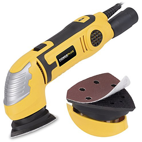 Lijadora triangular eléctrica de 300 W con 3 papeles de lija de 90 x 90 mm, sistema de velcro