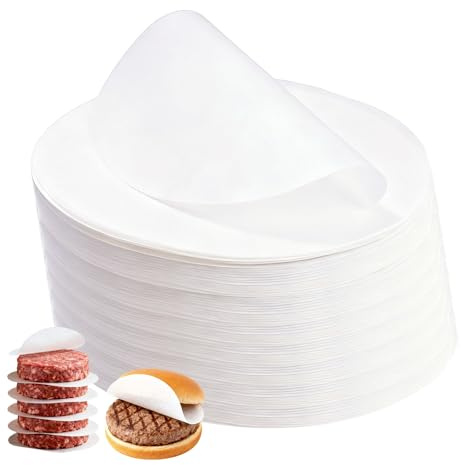 Solinorex Papel redondo para hamburguesas, 1000 unidades, diámetro de 11 cm, papel para hamburguesas, papel para hamburguesas, asar y hornear