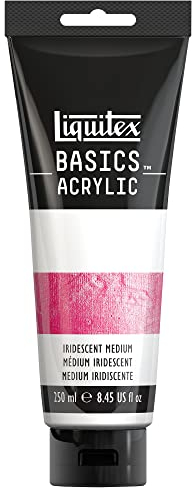 Liquitex 8870309 Basics Acrylfarbe Irisierendes Medium für Acrylfarben, schillerndes, metallisches Medium, kann mit Acrylfarbe gemischt oder allein verwendet werden - 250ml Tube
