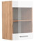 Vicco Küchenglasschrank R-Line, Glashängeschrank, Weiß Hochglanz/Goldkraft Eiche, 40 cm
