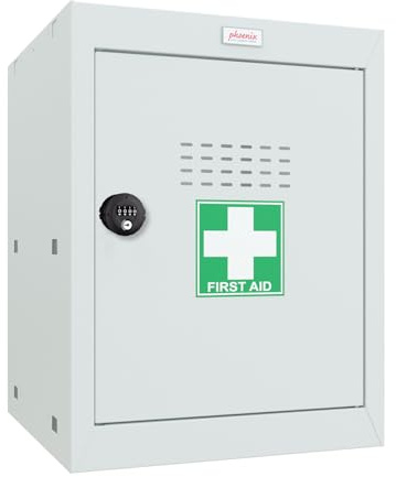 Phoenix Safe Company - MC Series - Medical Cube Lockers - Light Grey Size 2 Cube Locker With Combination Lock - 520 x 400 x 400mm - MC0544GGC