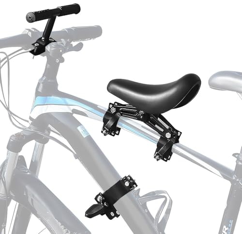 ZOYDP Fahrradsitz Kinder Vorne, Mountainbike Kindersitz Vorne mit Lenker und Pedal, Tragbarer Montierte Kindersitz Fahrrad Vorne, Kindersattel Fahrrad Vorne Stange für Kinder von 2 bis 7 Jahren