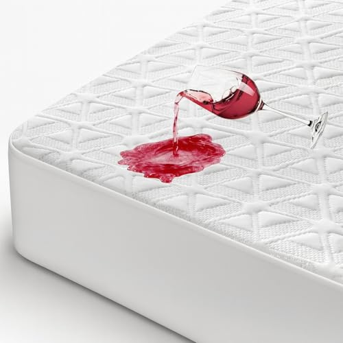 AVIKEN Waterproof Mattress Protector Full Size, Soft Breathable Mattress Pad with Deep Pocket 8-21, Noiseless 3D Air Fabric Cooling Mattress Cover for Bed, Machine Washable, White