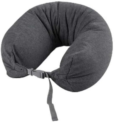 PHYNDR Cuscino Da Viaggio Multifunzionale,Memory Foam,Grande Capacità Di 8 L Da Riempire Con Indumenti, Per Aereo E Treno, Unisex (Grigio Scuro)