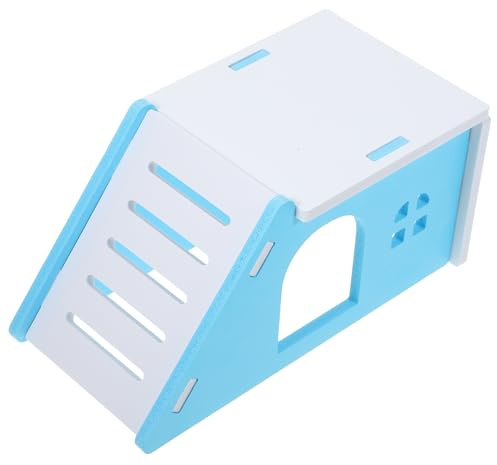 Cabilock Casa de Escondite para Hámster Azul, Pequeño Nido Decorativo para Cobayas y Roedores, Plástico Resistente para Jaula, Suministros para Mascotas Pequeñas, Cama para Dormir y