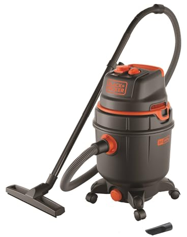 BLACK+DECKER Aspirateur Solides et Liquides BXVC30PTDE avec Prise Outils Électroportatifs (1600 W, 30 litres)
