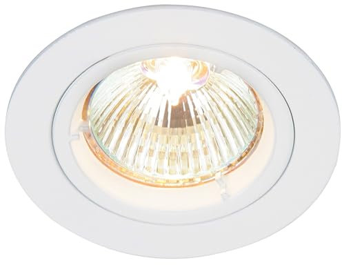 Betta Lighting Recessed Lighting – GU10 LED Spotlights for Ceiling – IP20 Downlights Mains Powered Ceiling Spots for Kitchen Bedroom Lounge - Halogen or LED – Fixed Version, Gloss White