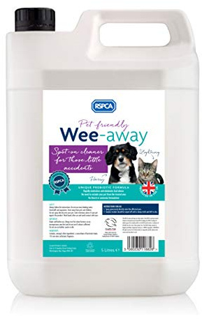 RSPCA 5L Cat Pet Stain and Odour Remover Wee Away | Pet Friendly | Probiotic Cleaning - Discourage From Repeat Marking