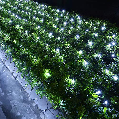 Lomotech 12ft x 5ft 360 LED Christmas Net Lights(1 Pack, White)