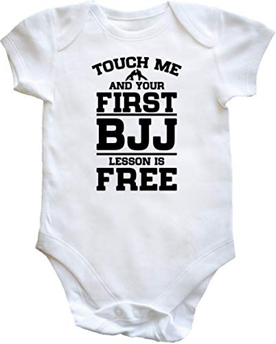 Hippowarehouse Touch me and your first BJJ lesson is free baby vest bodysuit (short sleeve) boys girls