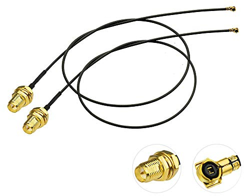 Bingfu - Antena WiFi U.FL IPX IPEX MHF4 a RP-SMA Cable Montaje mamparo Hembra 25 cm/9,84 Inch 2-Pack para Intel AX200NGW 8265AC 8265NGW 7265AC 9560AC Interfaz M.2 NGFF Tarjeta de Red Adaptador WiFi